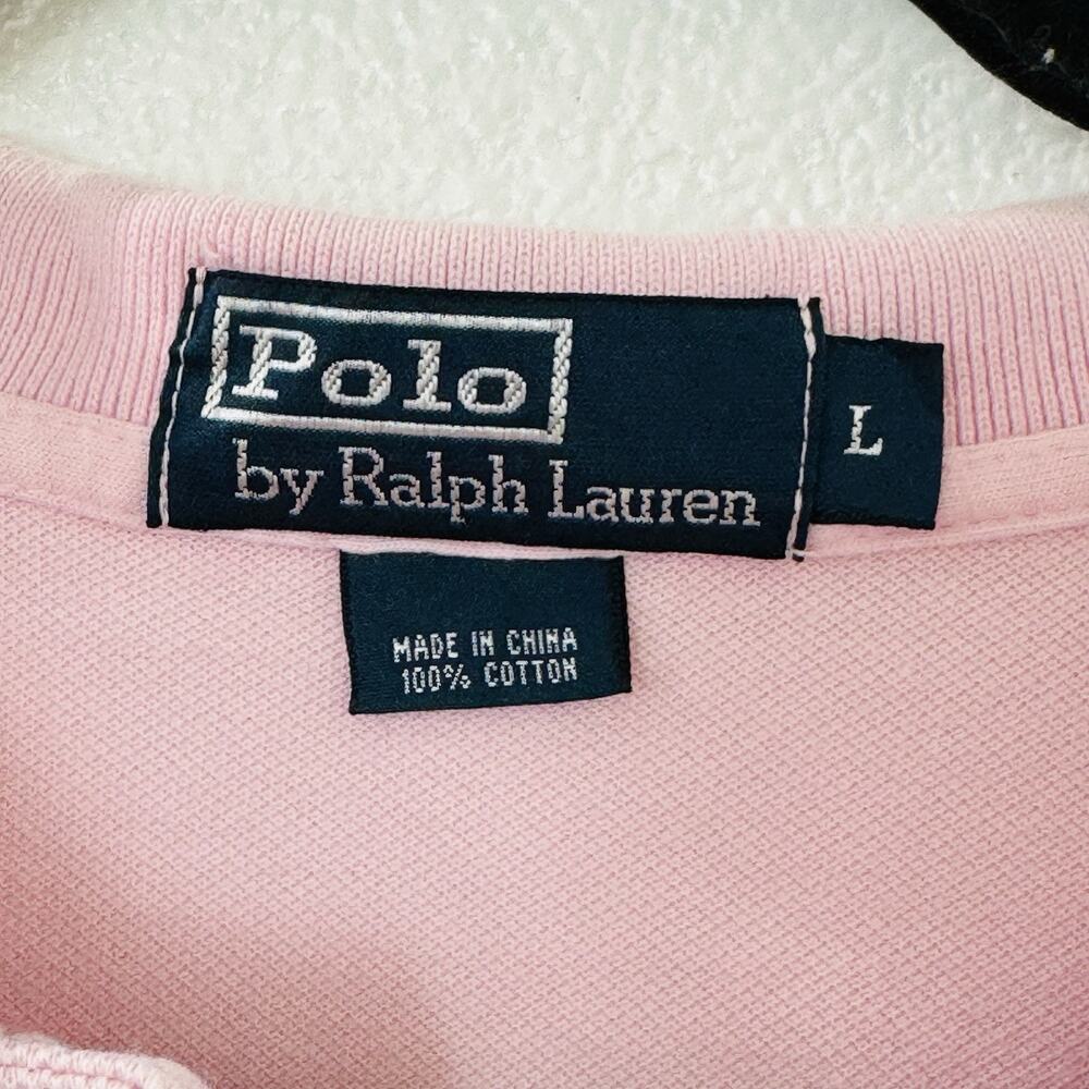 Ralph Lauren Mens Pink Pique Polo Shirt Sz L Preppy Classic Coastal - Picture 3 of 7